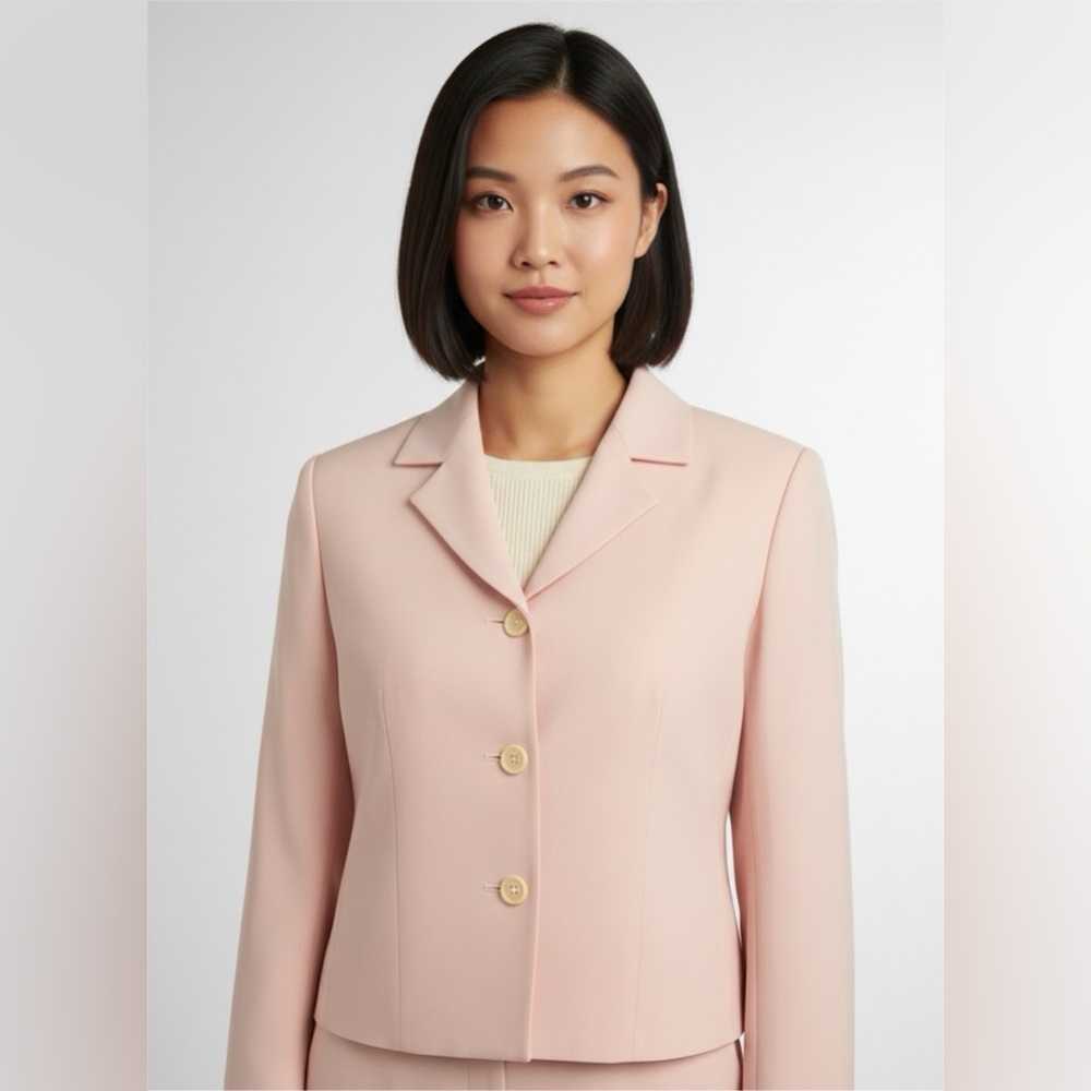 Vintage Orvis Women's Pink Wool Blend Blazer Jacket 4Petite 3-Button USA